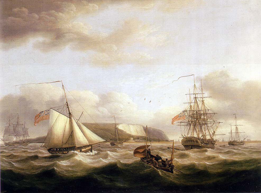 Cutter Passing Astern of a Frigate